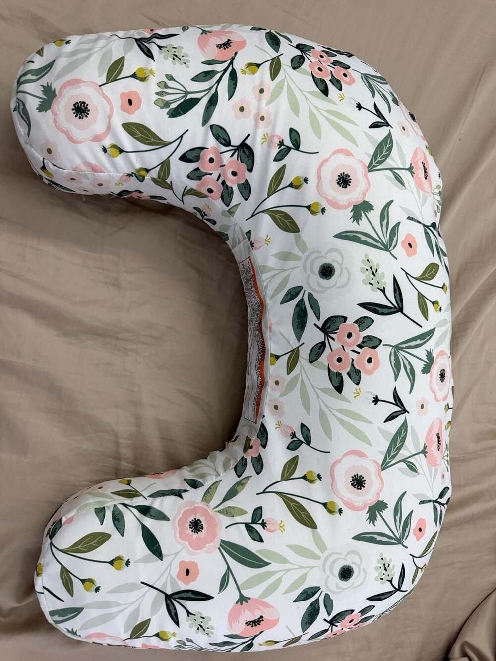 Boppy Original Nursing Pillow support with Pink Garden Floral Cover